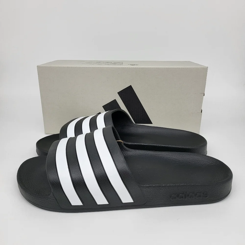 New Adidas Adilette Aqua Stripe Slides Men's Size 12